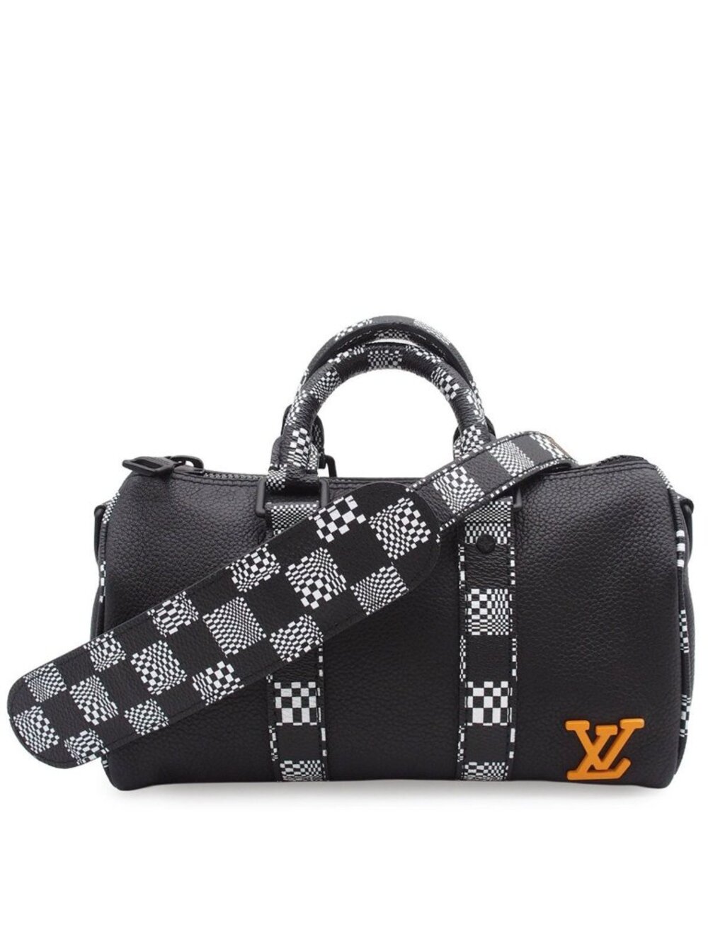 Louis Vuitton Keepall XS Noir White Orange Damier Distorted 2-Way Shoulder Bag